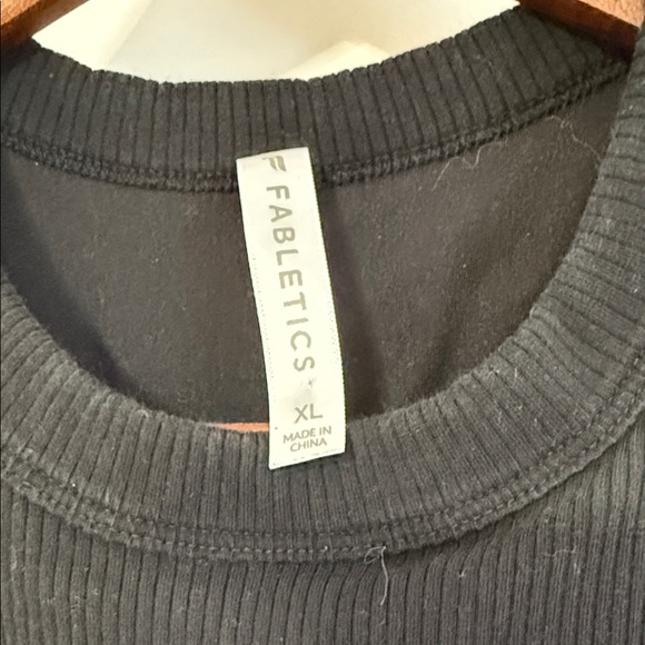 Fabletics Black Ribbed Tank Top with shelf bra - Picture 2 of 7